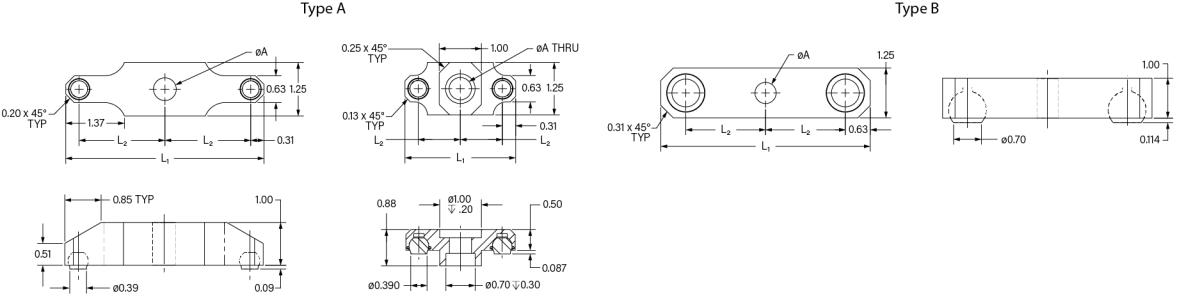 Ball Element Dual Clamping Bar Drawing