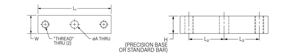 Threaded Dual Clamping Bar Drawing