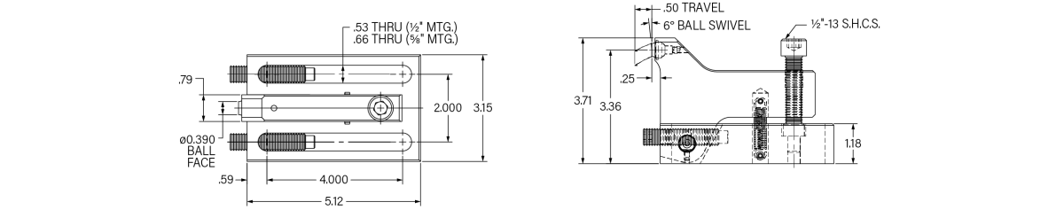 Ball Element Pivot Clamping Assembly Drawing