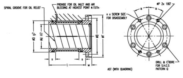AST Flanged Squeeze Bushing Drawing