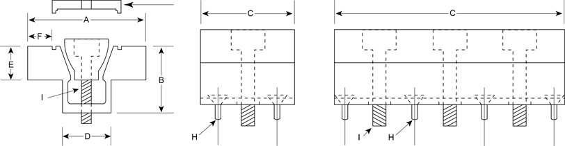 Plano de las abrazaderas Uniforce (largo, mecanizables)