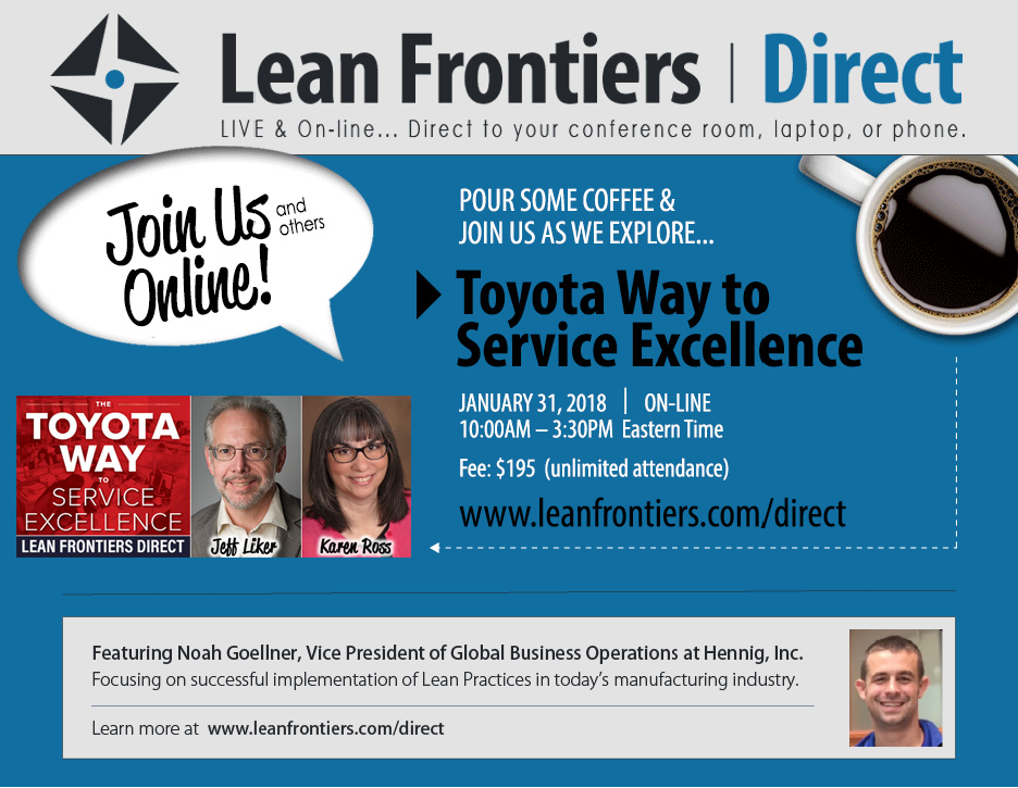 Seminario online Toyota Way To Service Excellence, presentato da Lean Frontiers Direct